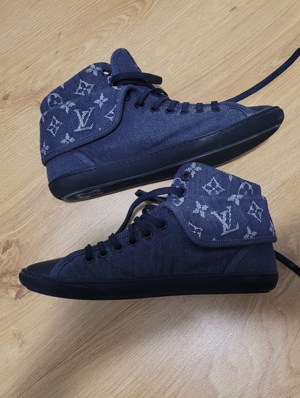 Louis Vuitton Denim High Top Sneakers Women Size 39